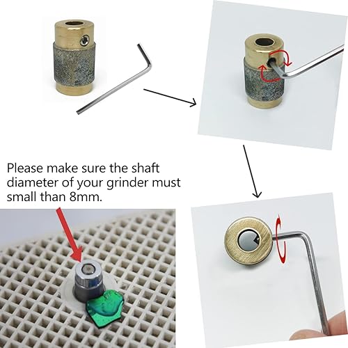 Miniatura 4 de Jarshtime Brocas de amoladora de vidrio, 4 piezas, muela abrasiva de vidrieras de diamante, incluye cabezales de amoladora de vidrio de diamante de