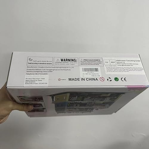 Miniatura 7 de ENJBRICK Kit de construcción cuadrado de montaje de hotel de jardín, juego de modelos de bloques de construcción de casas modulares para