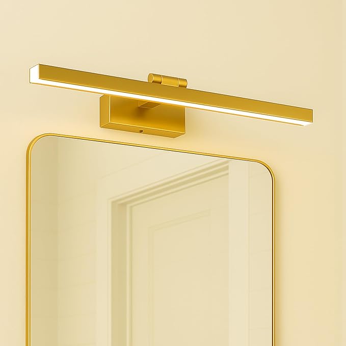 Licht-Erlebnisse Licht-Erlebnisse LED foto lamp met schakelaar B: 39 cm in messing 3000 K 372 lm metalen Jugendstil foto lamp wandlamp woonkamer spiegellamp