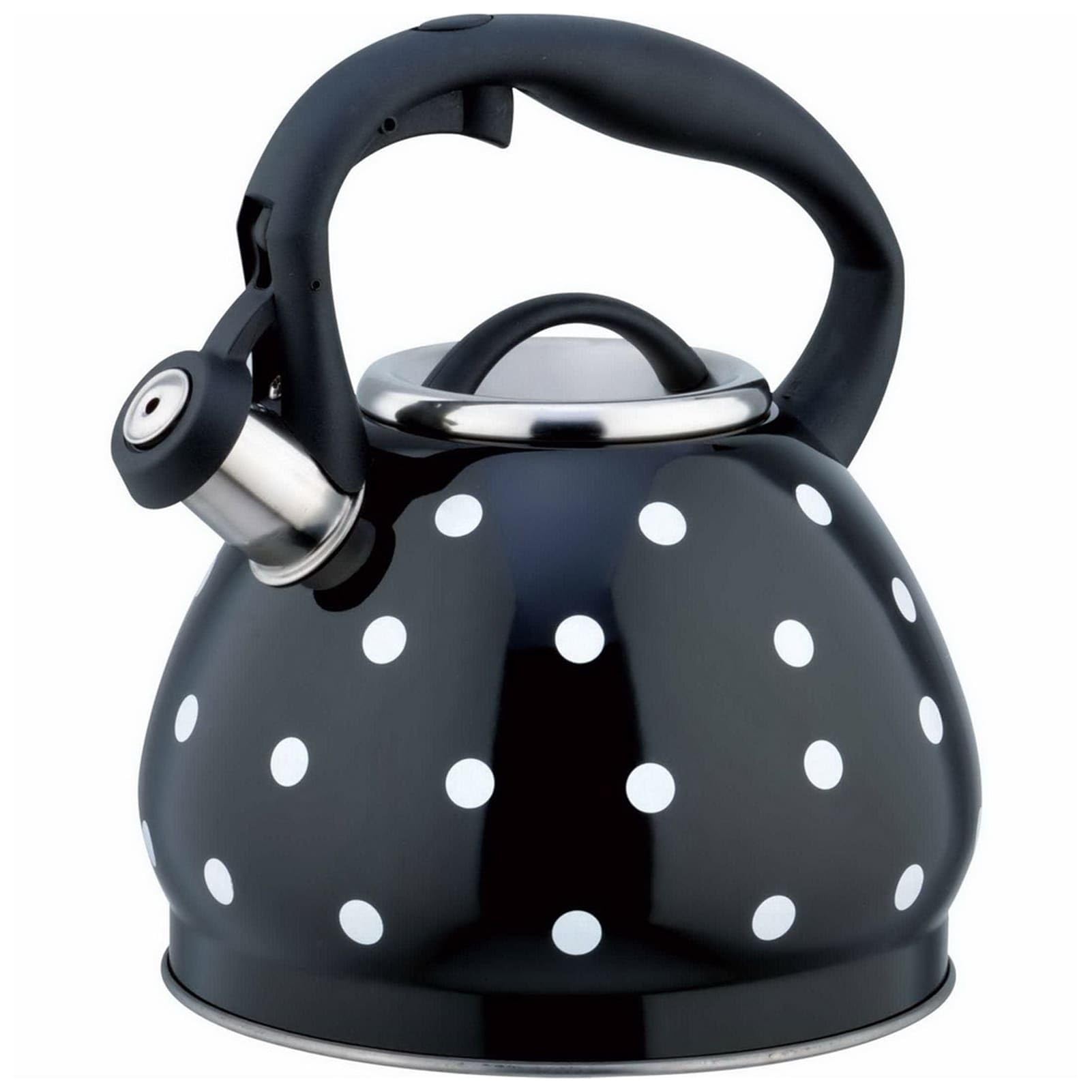 3.2 Quart Cute Polka Dot Kettle, Camping Coffee & Tea Pots, Large Teapot, One-button Opening and Closing Design, Household Stainless Steel Teapot