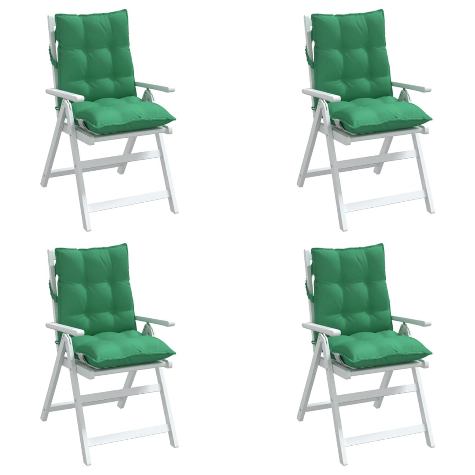 Confezione da 4 cuscini per sedia da giardino con schienale basso, impermeabili, in tessuto di bue verde, per patio e terrazza, accessori per mobili da giardino comodi e durevoli