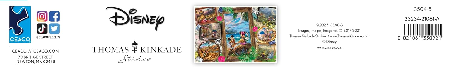 Ceaco - Thomas Kinkade - Disney - Travel Collage - 2000 Piece Jigsaw Puzzle