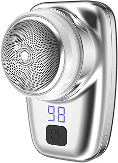 Mini Razor Electric, Waterproof Electric Razor Shavers, Pocket Size Electric Shaver, LED Display Travel Electric Beard Shaver, USB Rechargeable Type-C Electric Charging Shavers for Men