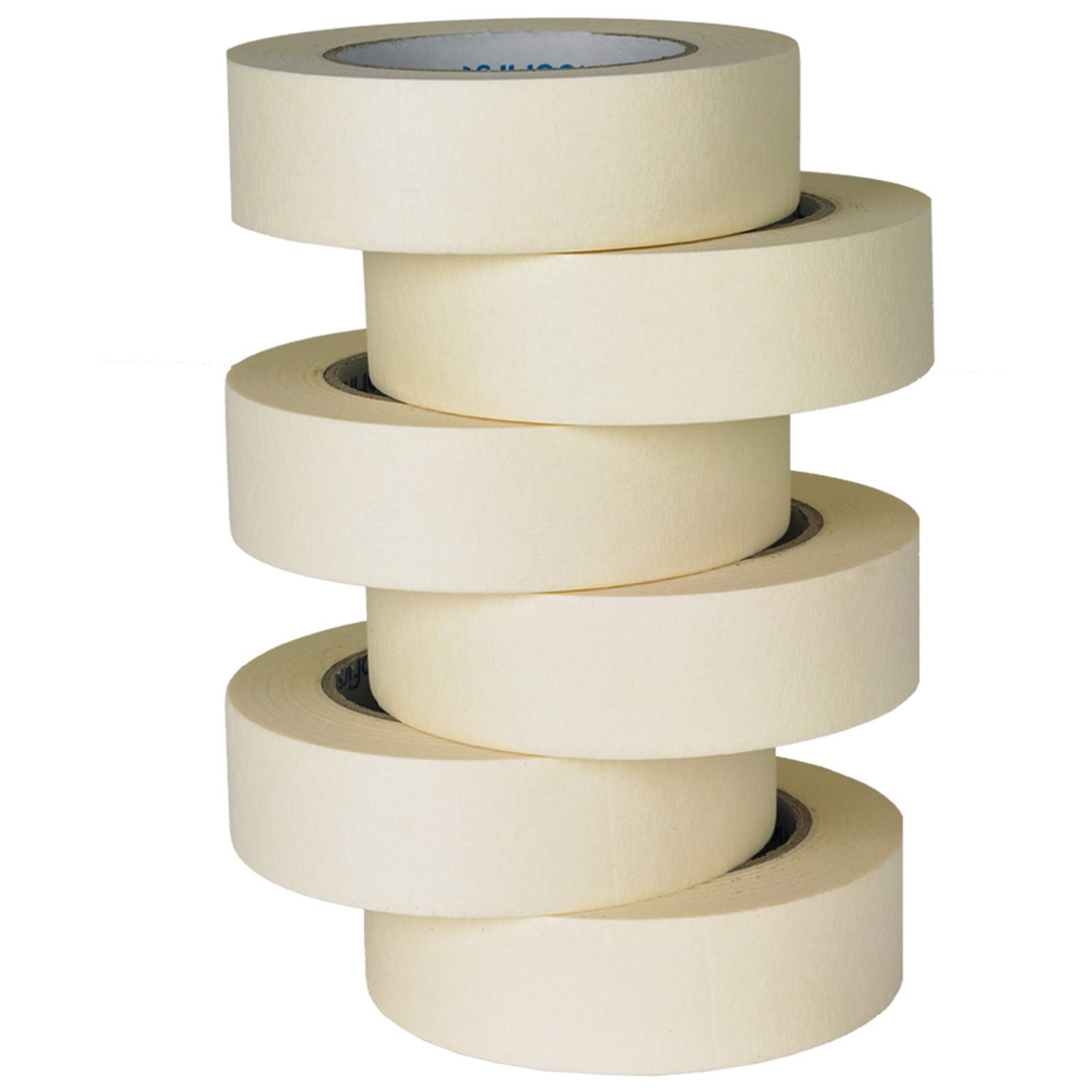 TIANBO FIRST Masking Tape 1.41 Inch Wide Thin Beige White Painters Masking Tape Bulk for Painting Home Office School Stationery, 1.41 Inches x 60 Yards, 6 Rolls