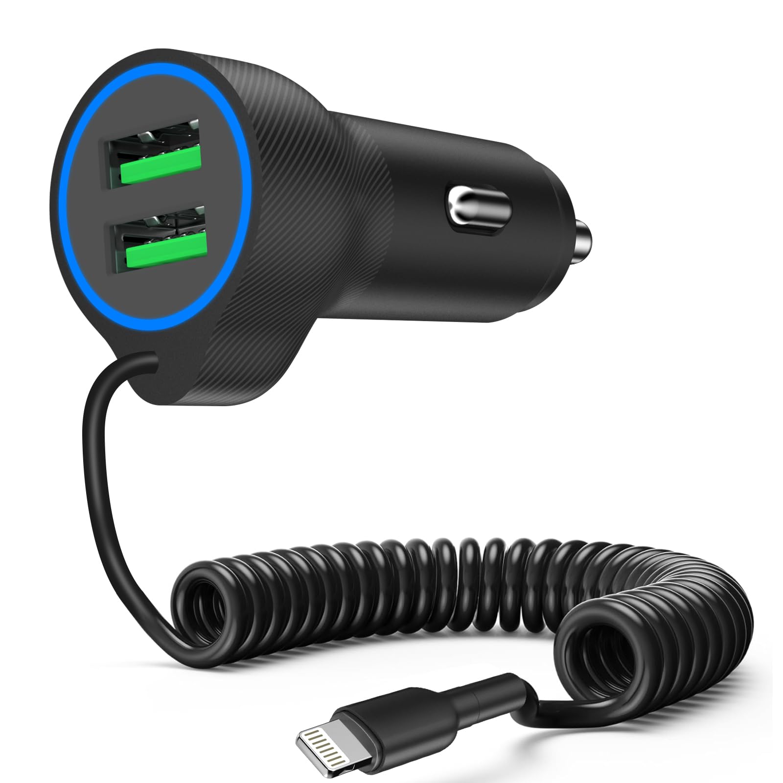 Amazon.com: [Apple MFi Certified] USB Car Charger Plug, Aymla Dual Port ...