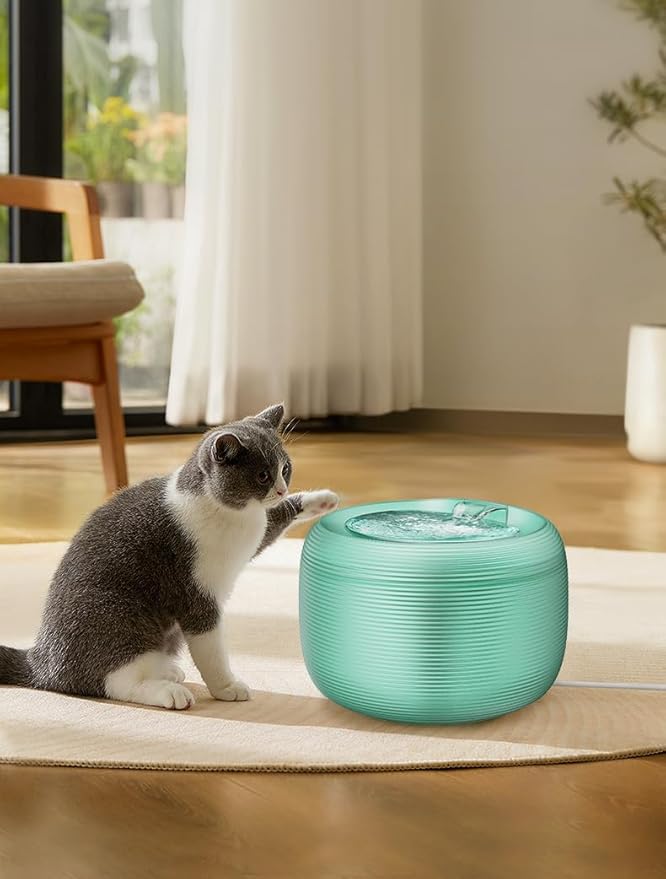 Fuente de agua para mascotas 2.5L verde mediano miniatura 2