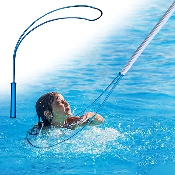 Pool Safety Hook with Pole, Telescopic Rescue Pole with Body Hook 12FT for Pool/Extendable Safety Pool Lifeguard Rods for Emergency Rescue, Life Preserving Equipment1 Pack