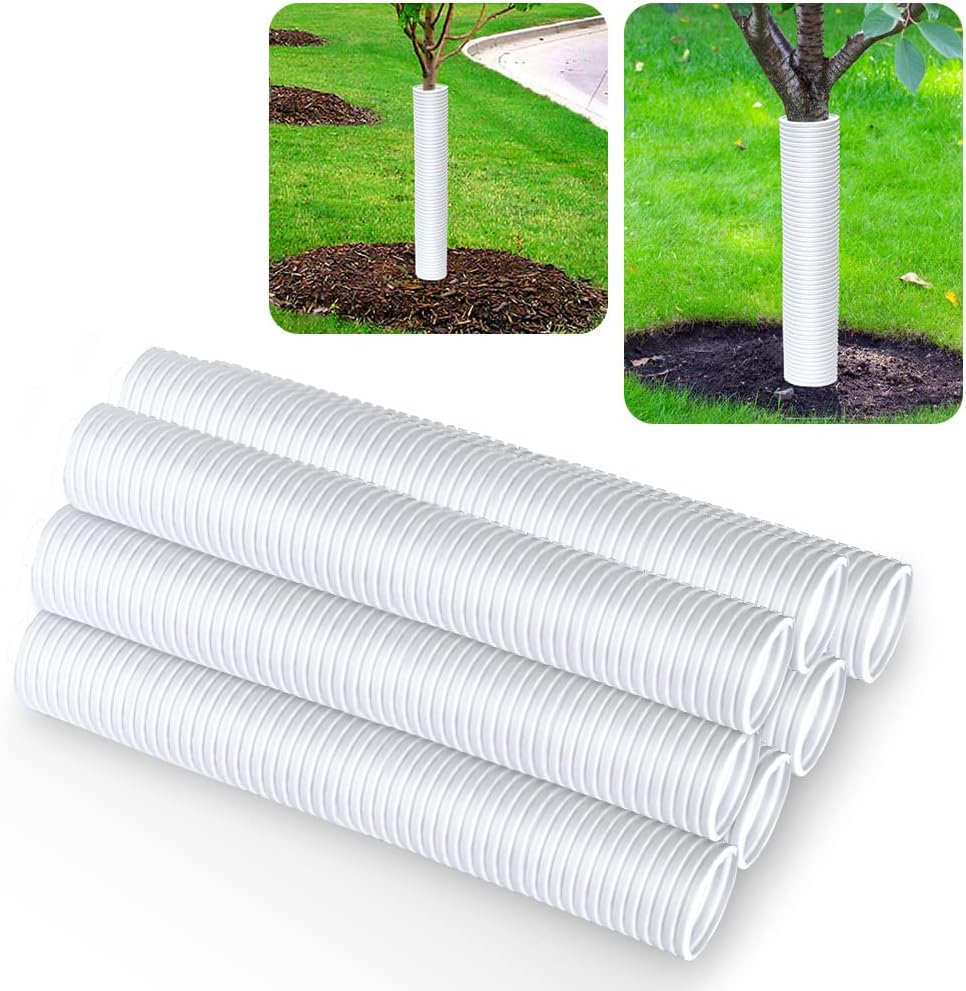 Corrugated Tree Guards, 7pcs Rigid PP Tree Trunk Bark Protectors Sleeve