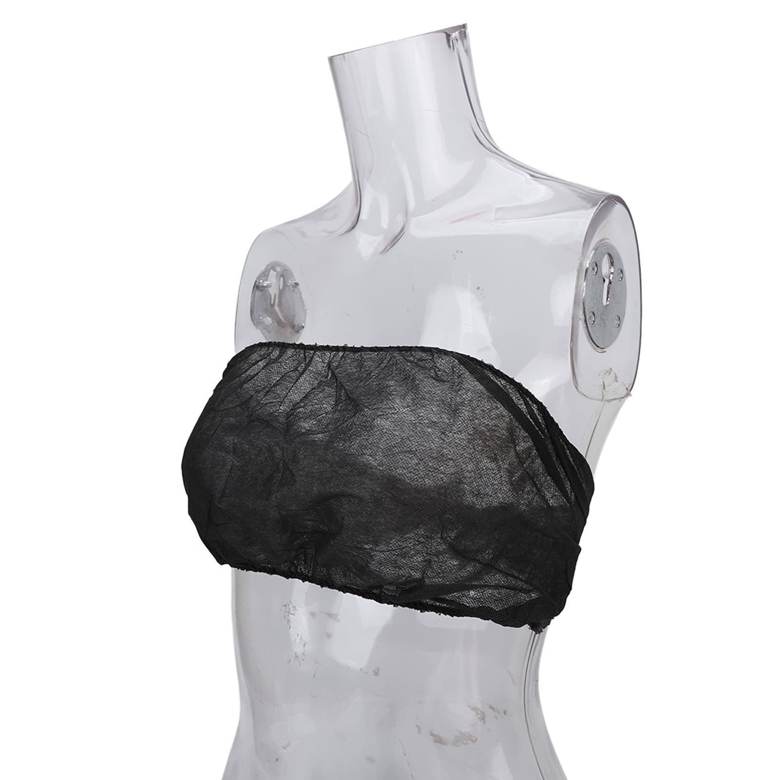 50 Soutiens-Gorge Jetables Noirs - Brassière SPA Doux Respirant, Emballage Individuel Pour Bronzage Massage Tatouage Salon