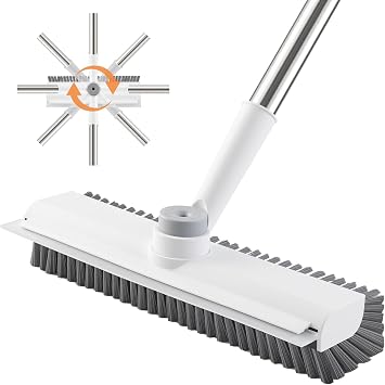 Mitclear Scrubber with Handle 120 cm Scrubbing Brush for Floor Patio Shower