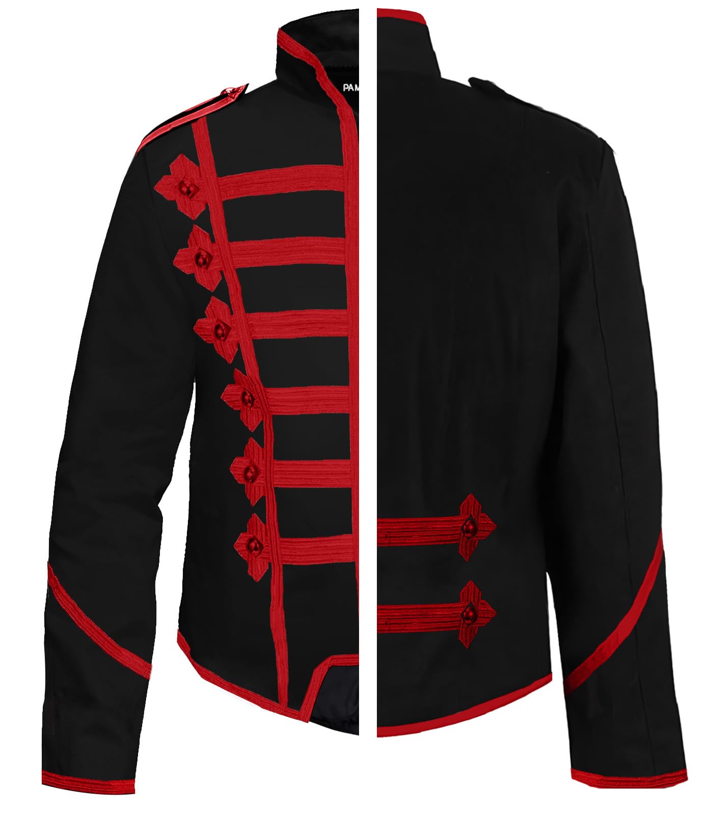 Pamposh Steampunk Hussar Napoleon Military Drummer Parade Jacke