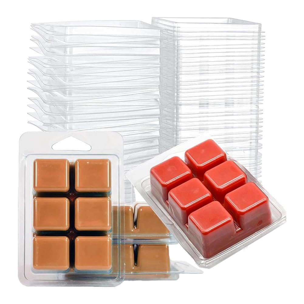 Moule pour fondre la cire en plastique transparent à 6 cavités carrées x120