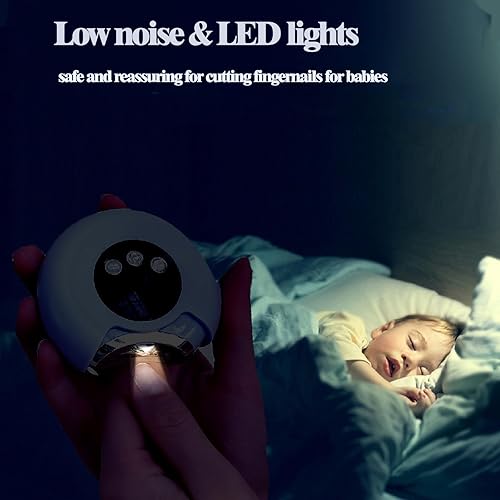 Miniatura 6 de Cortaúñas eléctrico 3 en 1, cortaúñas para bebés con luz LED, cortaúñas automático de 3 velocidades, cortaúñas de seguridad portátil para bebés,