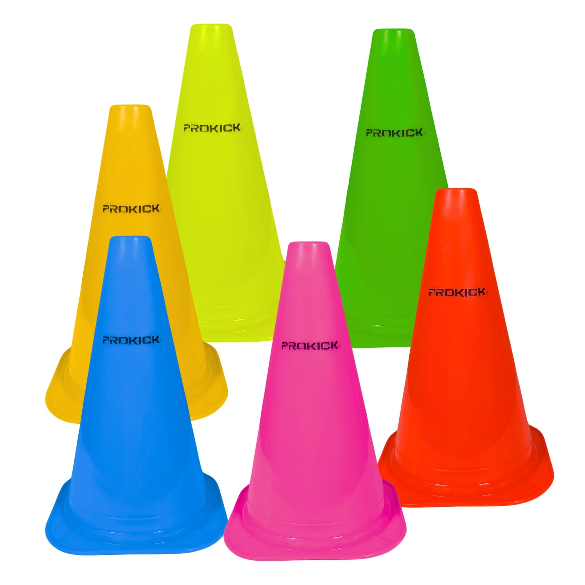 Prokick Plastic Elementary Markers Cones Set | Plastic Space Marker Agility Soccer Cones for Training, Football, Kids, Sports, Field Cone Markers | Multicolor, Height 12 inch - Pack of 6 Pcs Cones (B0D4HNX1QT) Amazon Price History, Amazon Price Tracker