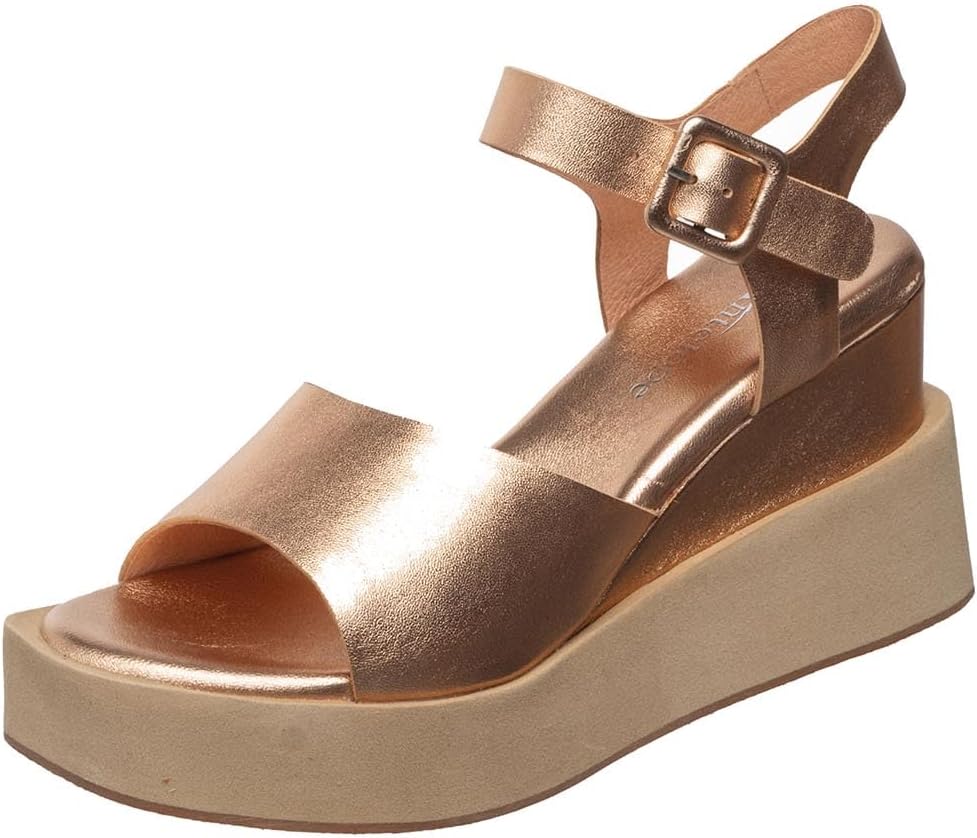 Antelope Wedge Platform Sandals Open Toe Buckle Ankle Strap Wedge Dressy Platform June Leather Sandals for Women