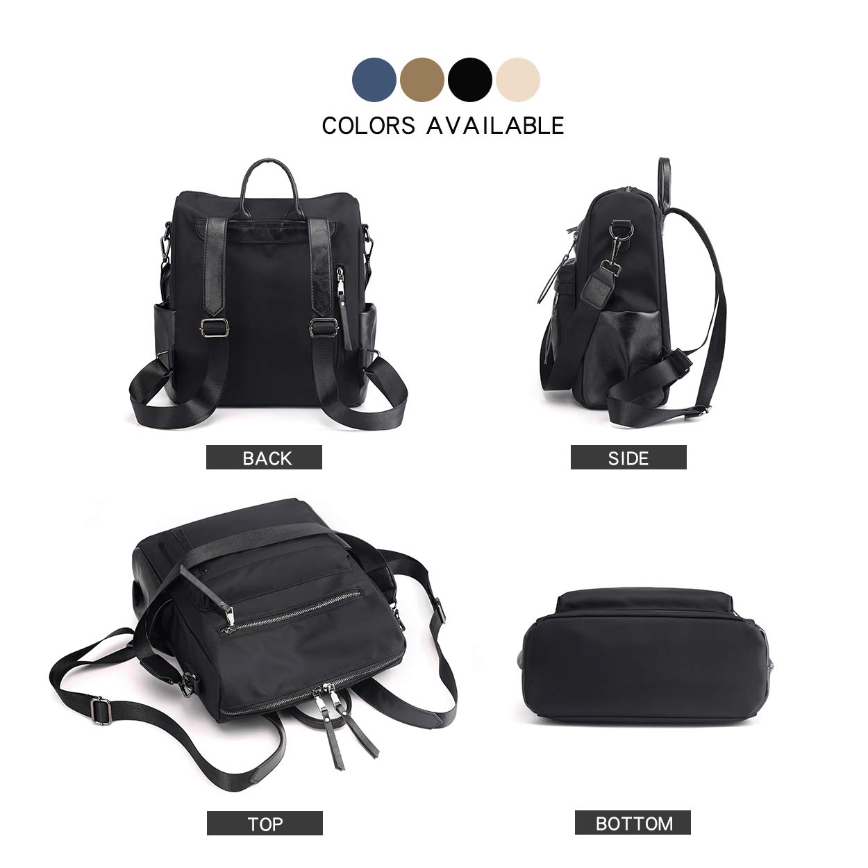 ZOCILOR Bolsa de viaje de piel sintética para mujer, diseño multiusos convertible en mochila, bolso o bolsa de mano, Marrón, Talla única
