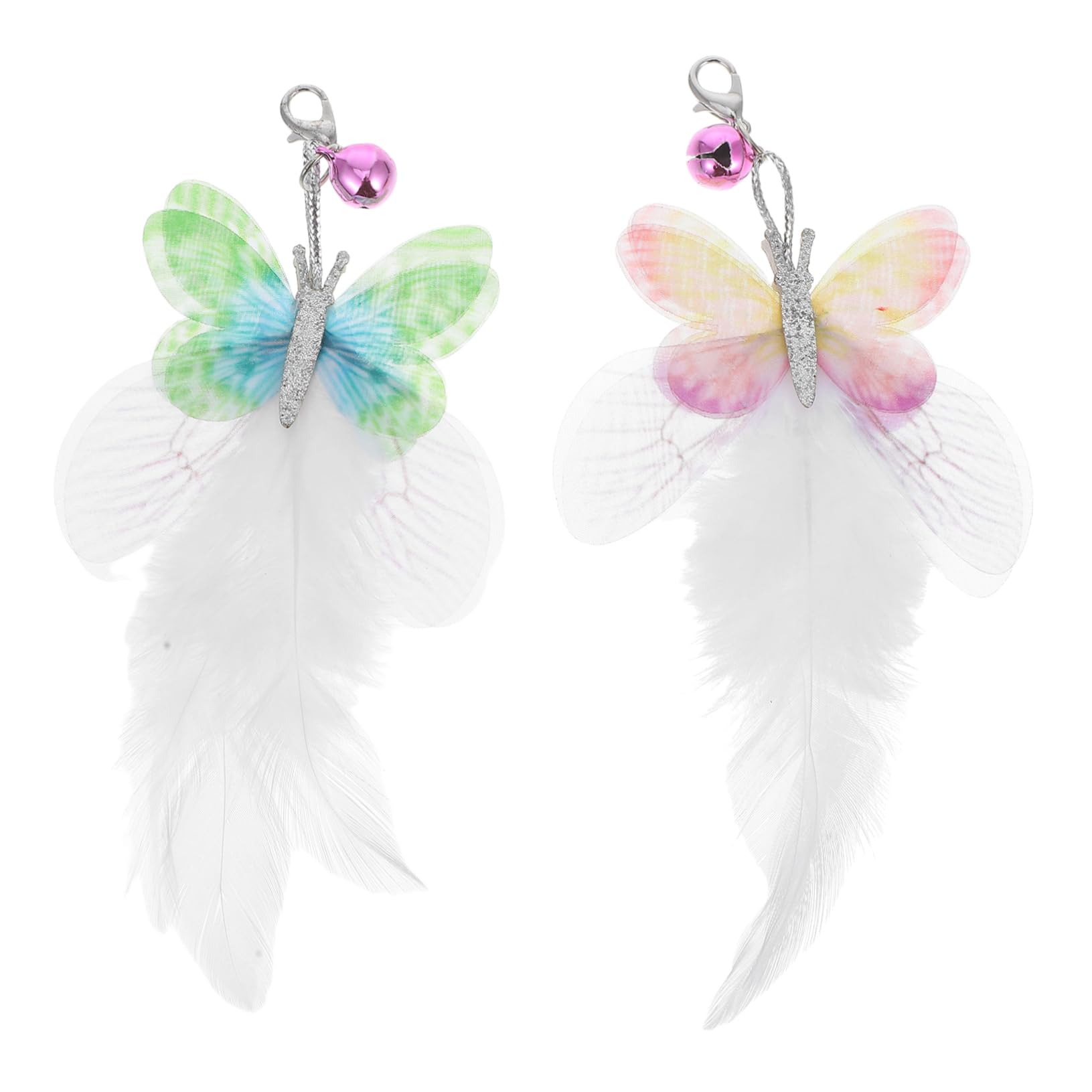 Plumas interactivas para gatos MYXJX con mariposa y hierba gatera estimulante