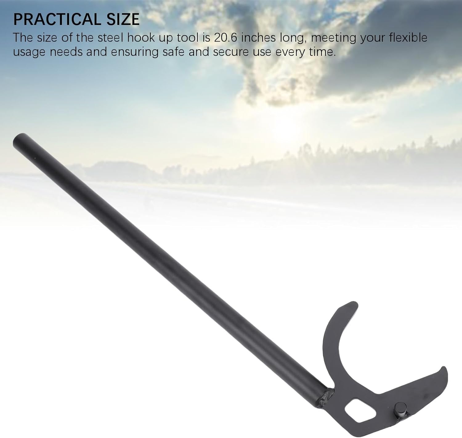 Eujgoov 20.6in Heavy Duty Steel Trailer Hook Up Tool Spring Bar Lift Tool for ReCurve R3 R6 Powder Coated Durable Trailer Lifting Hook