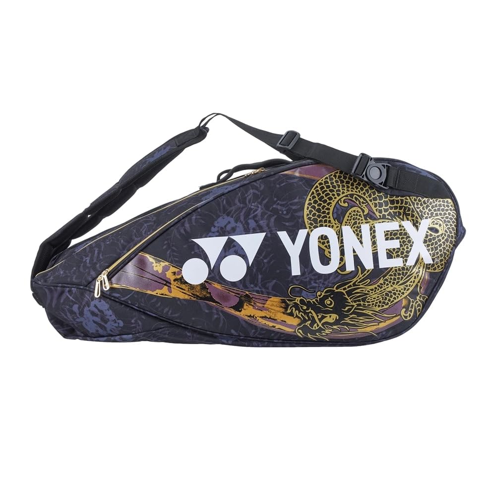 YONEX Osaka Pro 6 Sac de Raquette, Noir/Or, Bretelles Réglables, Compartiment Chaussures
