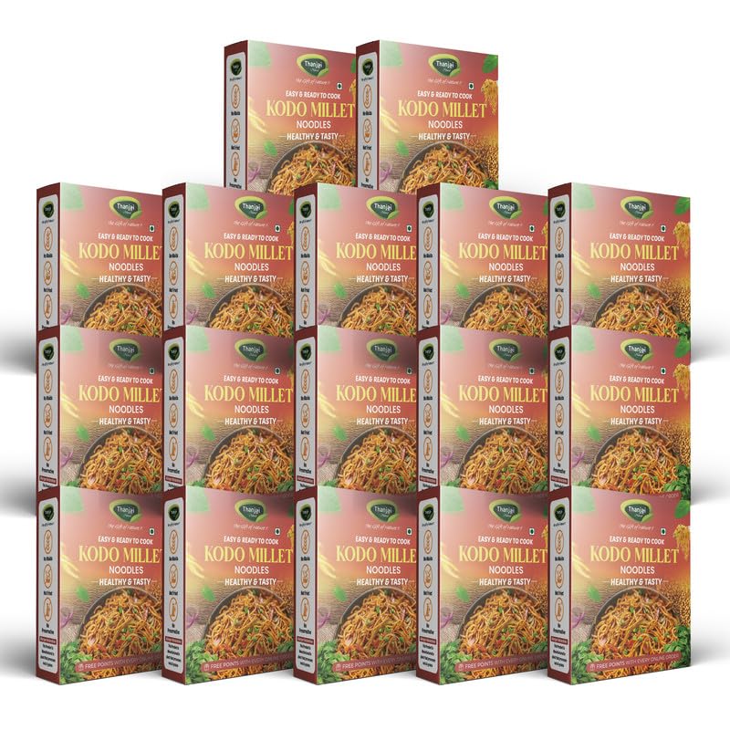 Image of Thanjai Natural Kodo Millet Noodles 180 Grams X 17 (3060 Grams) of Homemade Natural Noodles (No Preservatives, No Chemicals, No Artificial Extract)