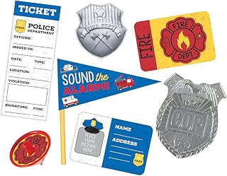 First Responders Mega Mix Party Favor Value Pack - 11.5" x 8" (Pack of 48) - Assorted Paper & Plastic Novelty Items - Perfect for Emergency and Rescue-Themed Celebrations