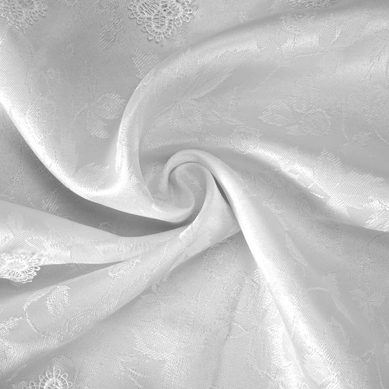 levylisa Lace Square Tablecloth 23 x 23 Inch Elegant White Bedside Table Cover Embroidery Flower Design Overlays Dust Proof Cover Cloth Mat Bedroom Decor image 3
