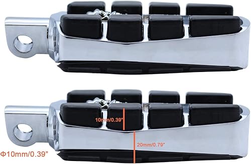 Miniatura 7 de FATECIM, estribos de piso mini con diseño de calavera para motocicletas, pedales con adaptadores de montaje macho para Harley Dyna Fat Bob Touring