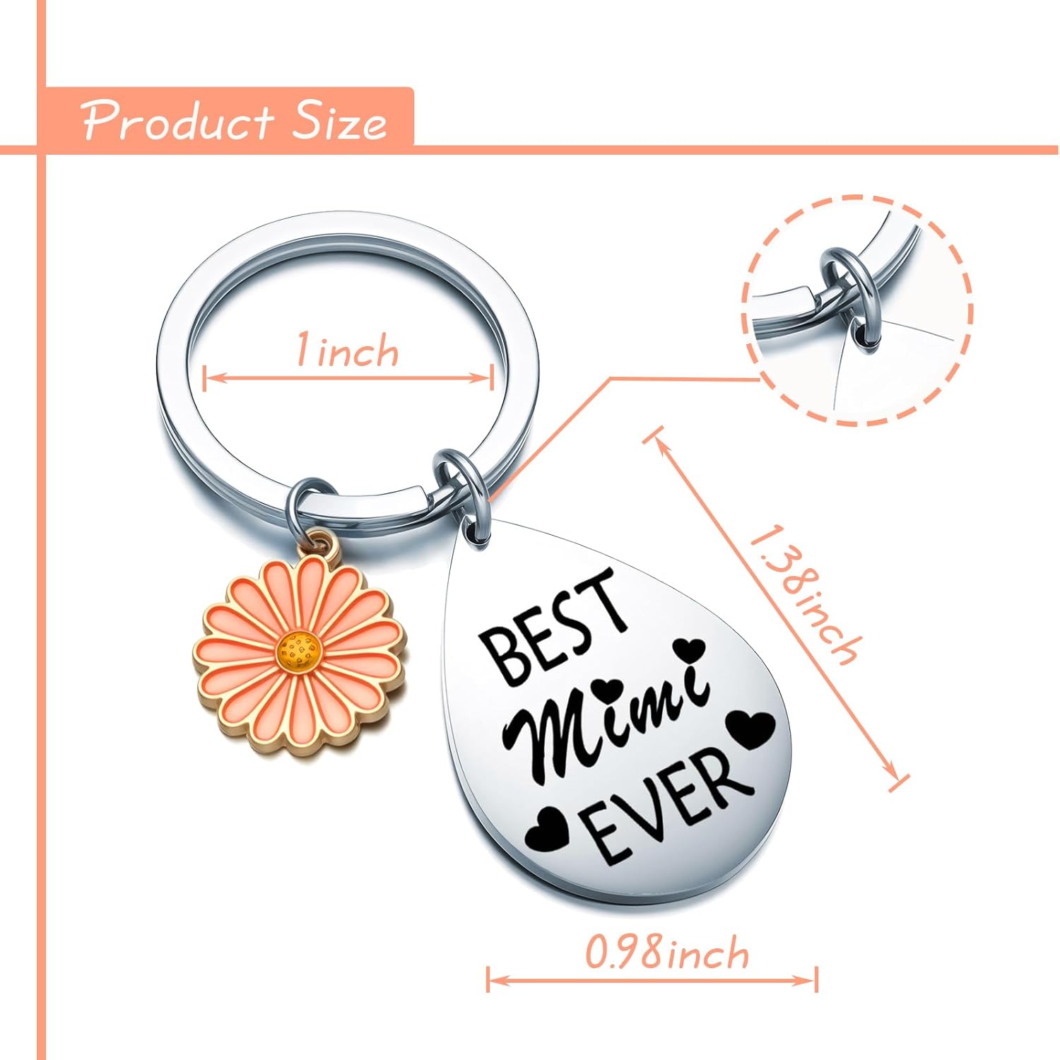 Mimi Gifts Best Mimi Ever Keychain Birthday Mothers Day Gift For Grandma Keychain Nana Jewelry - Image 2