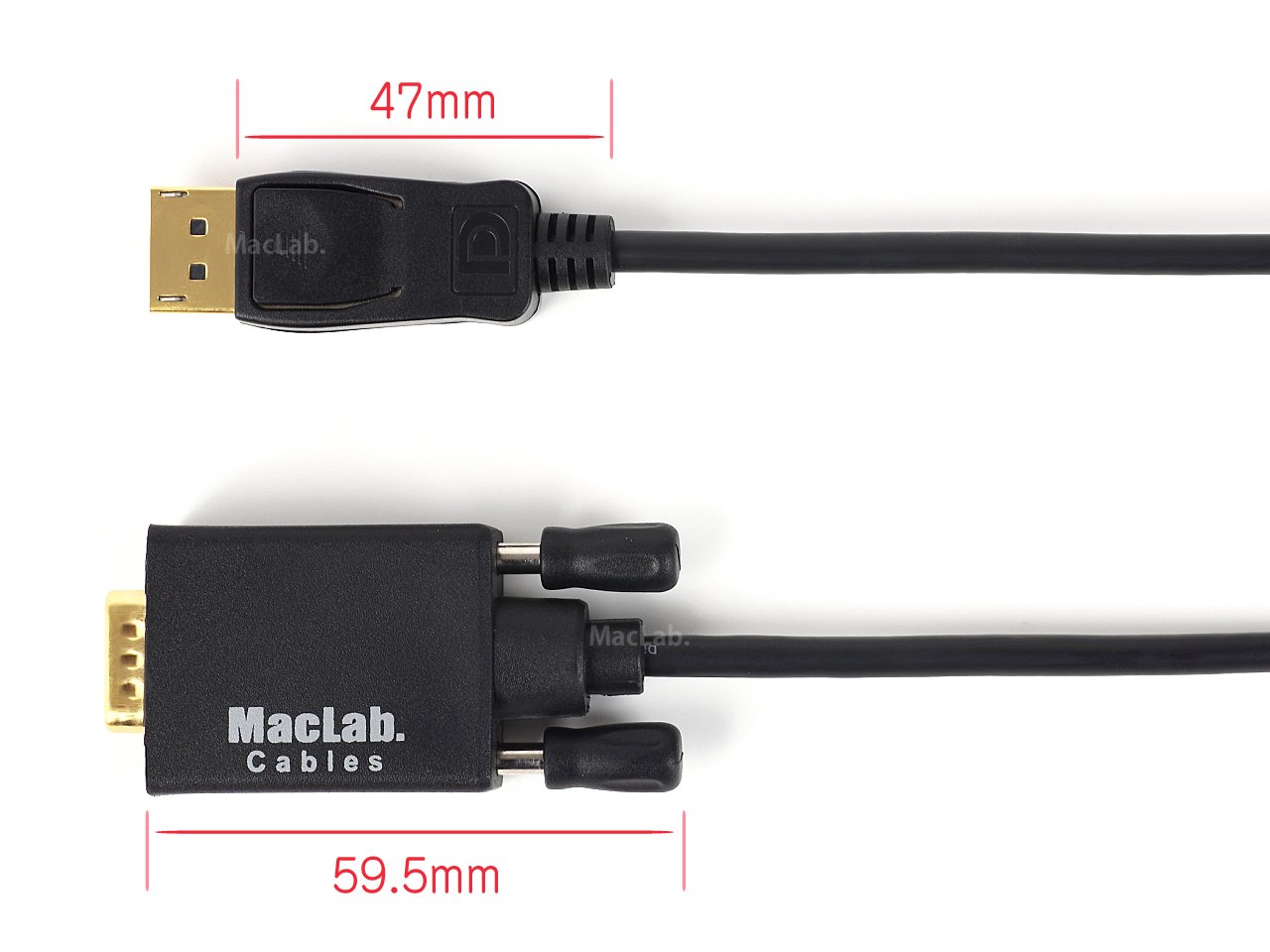Amazon | MacLab. Displayport VGA 変換 ケーブル 1.8m ブラック