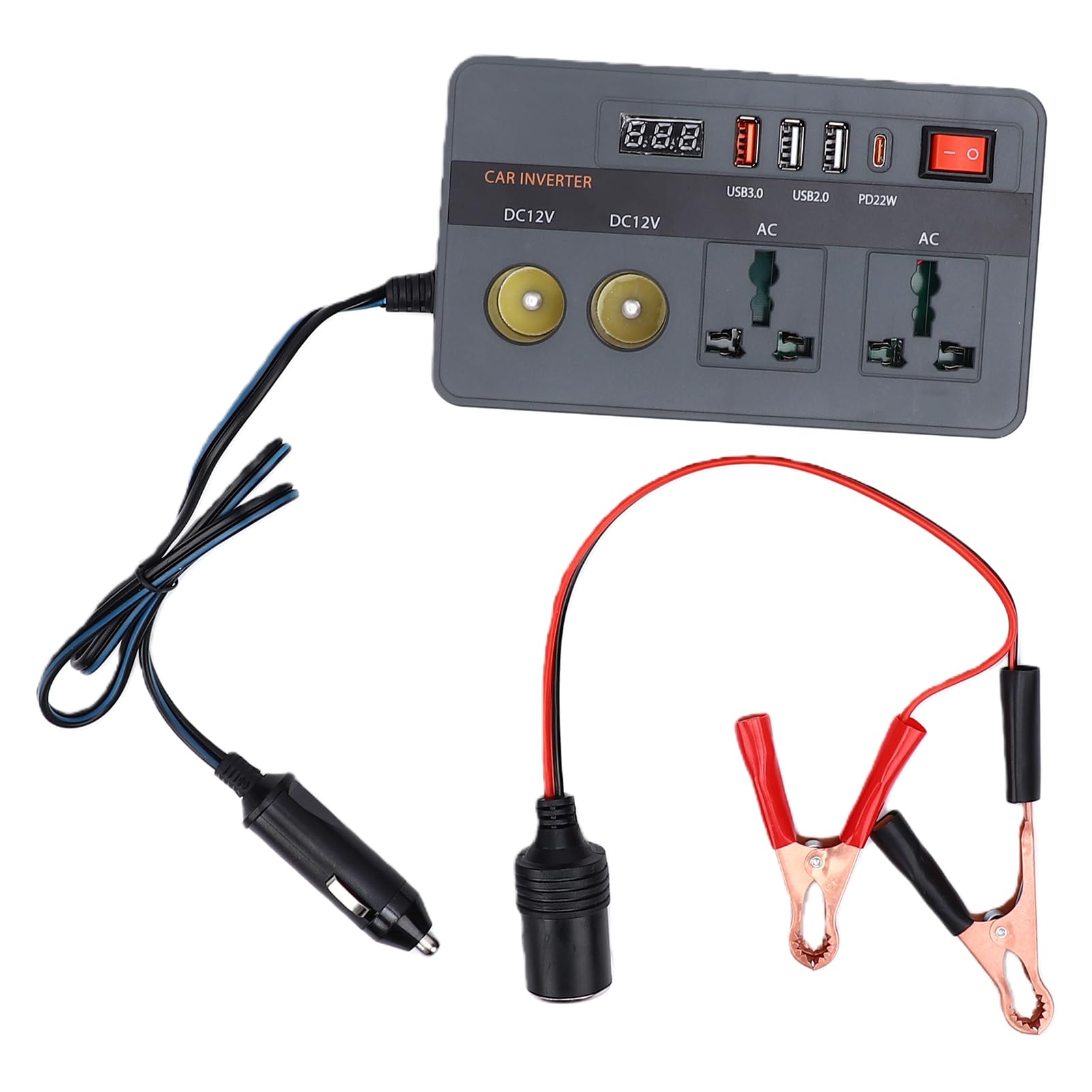 Aramox 300W Invertitore di Corrente per Auto, 12V/24V a AC (BLACK)