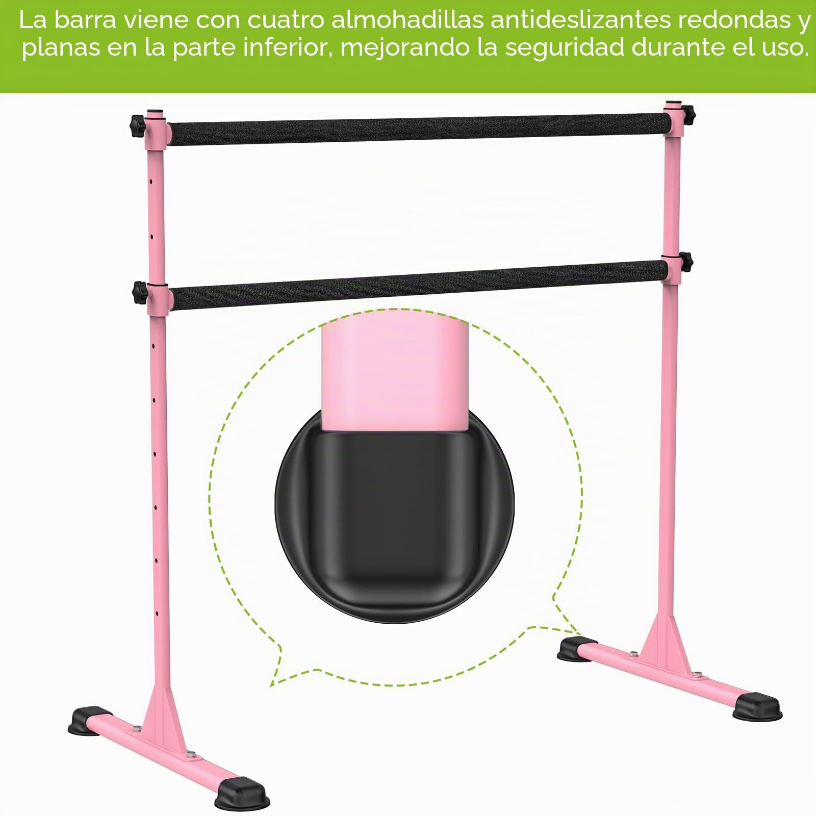 Dolibest Barra Ballet, Barra de Baile Portátil 10 Altura Ajustable Barra Baile Estiramiento Gran Resistencia