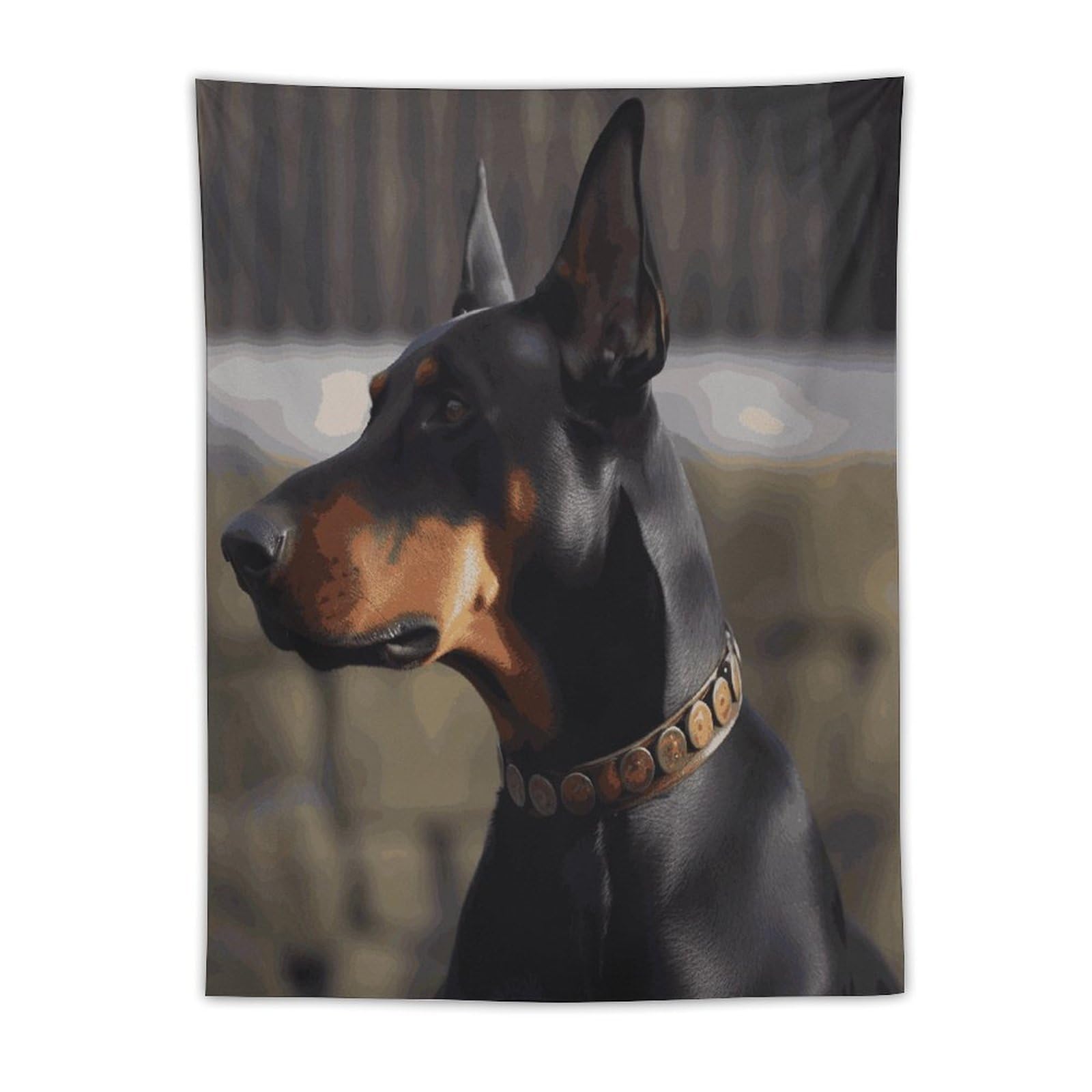 MUSM Doberman Tapestry with Installation Kit Personalized Wall Tapestry Aesthetic Tapestries Backdrop Banner Wall Art Hanging Decor for Home Picnic Beach Blanket 30"x40"