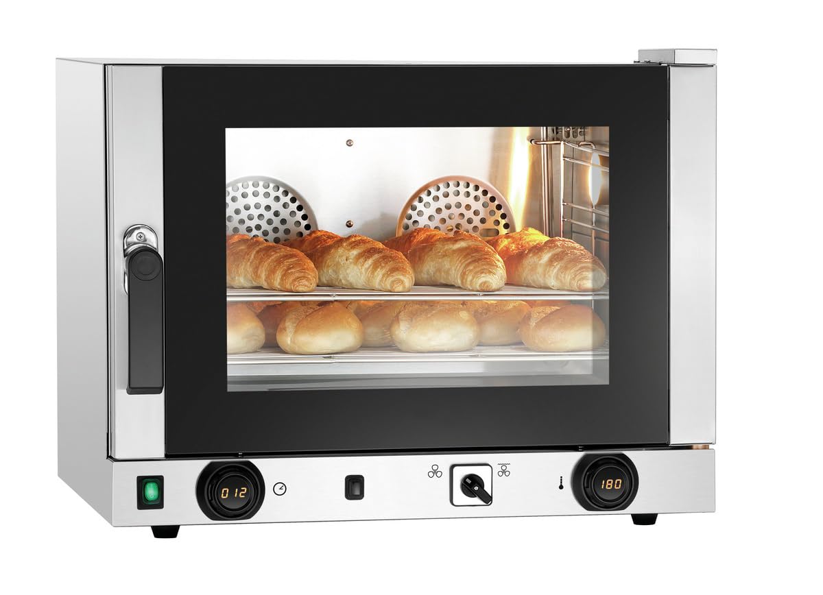 MBH - Forno a convezione industriale 4 vassoi GN 1/1 per ospitalità. Forno elettrico professionale per bar e ristorante.