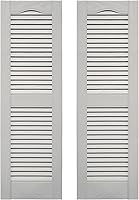 Vista 65 de Builders Edge 12 pulgadas de ancho x 48 pulgadas de alto, montante central superior de catedral estándar, persianas con listones abiertos, incluye