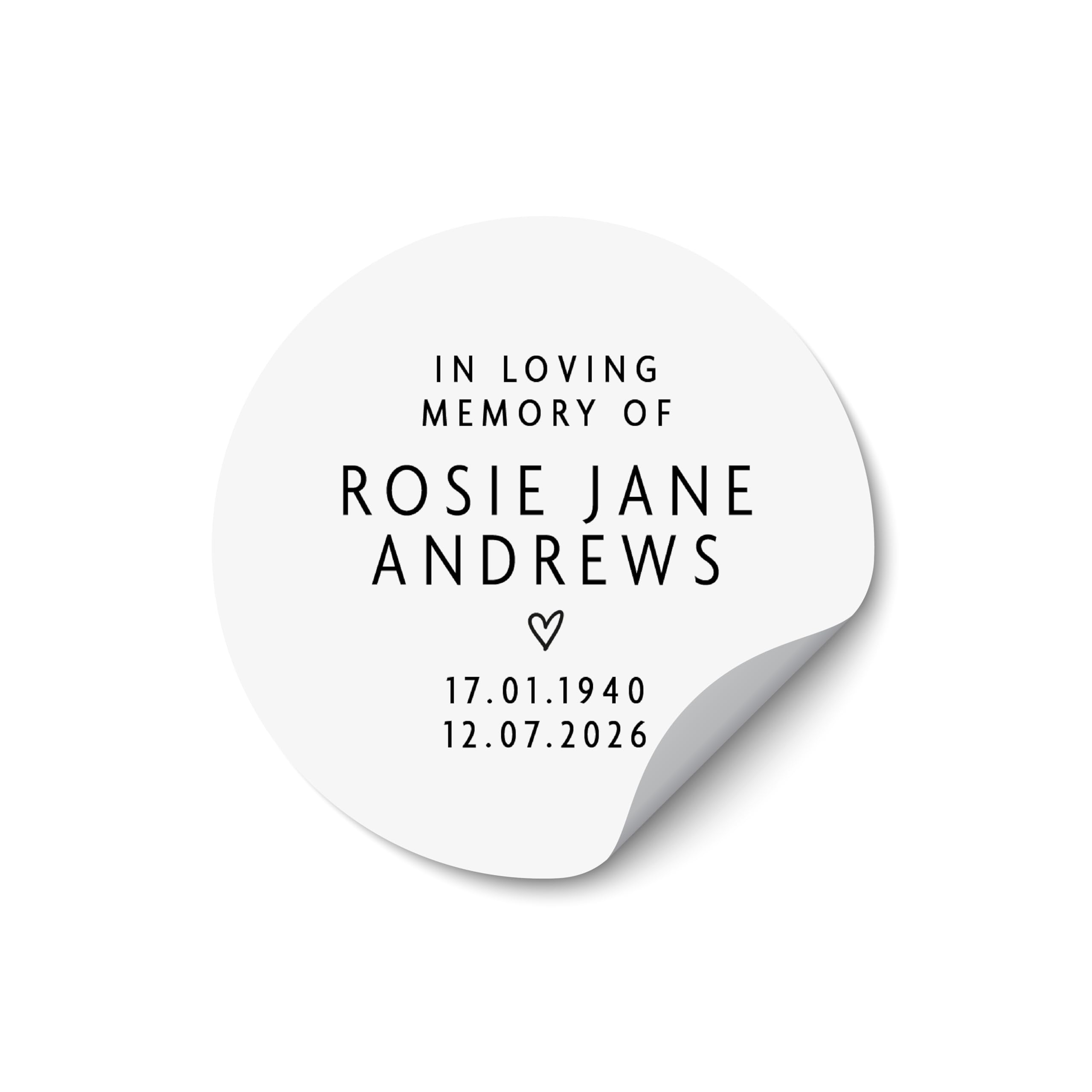 Simple Minimal Funeral Sticker Labels, Simple Minimal Funeral Sticker Labels, Gold Foil Funeral Stickers Personalised - FU10