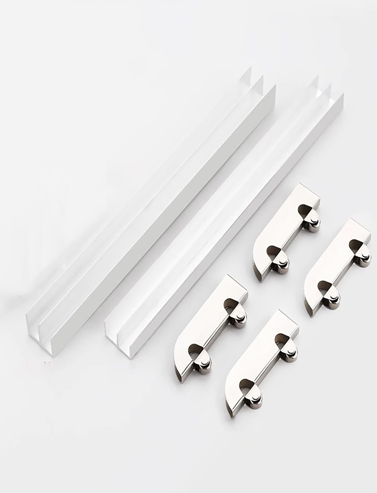 Rails de porte coulissante pour ajuster les panneaux de 3 à 8 mm