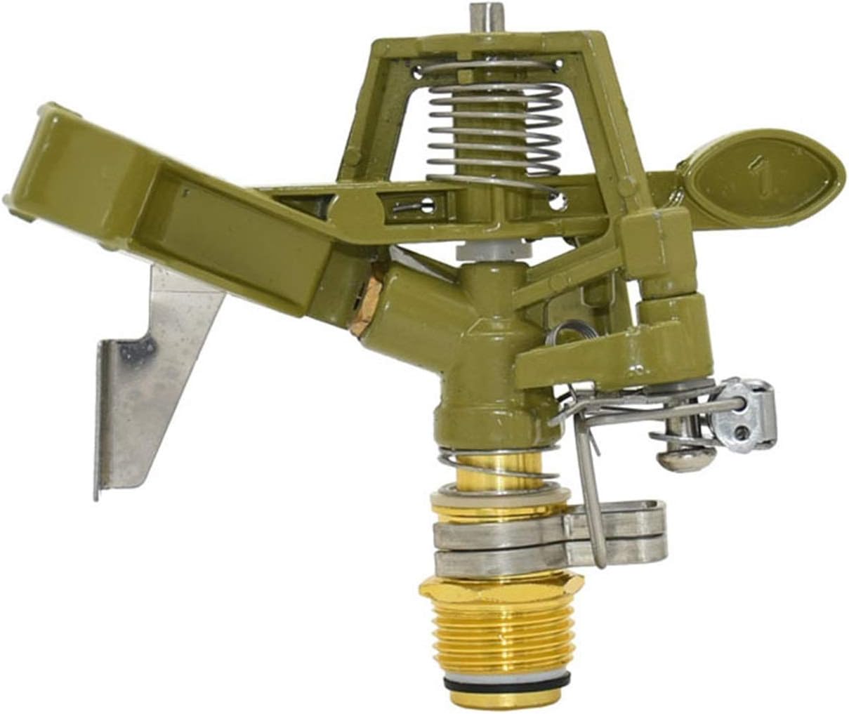 Gardening Watering System Tools 1/2 3/4 Inch Metal Pulse Sprinkler 360 Degree Rocker Arm Rotating Lawn Watering Sprinkler, Used for Garden Irrigation System 1pc (Color : 1I2)