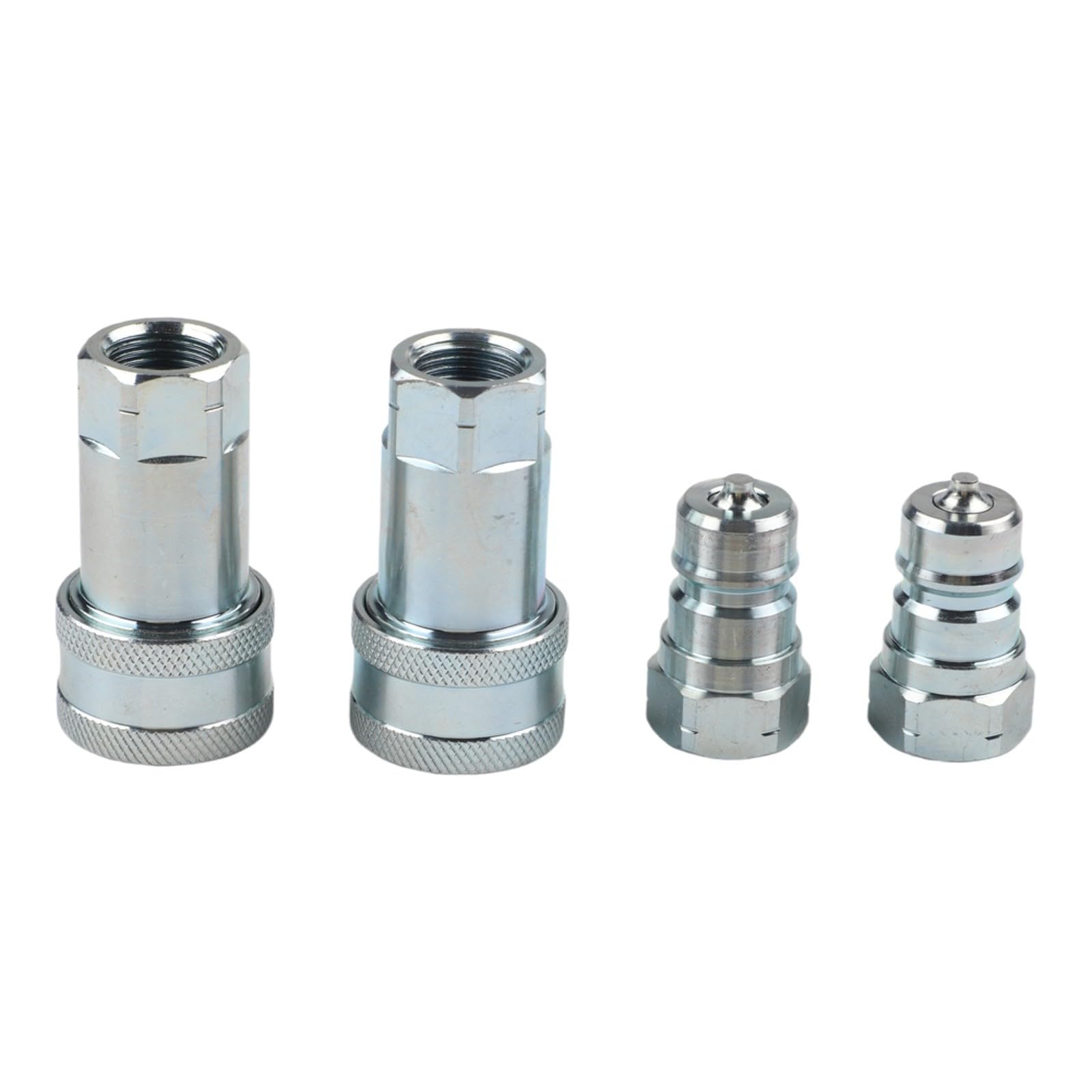 Lot de 2 coupleurs hydrauliques à connexion rapide, ISO7241-A pour un style pionnier, raccords en acier au carbone 3600 PSI avec pour la construction agricole, 1/2 1/4 3/8 NPT