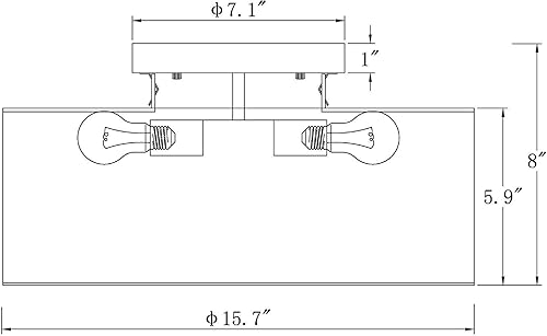 Miniatura 3 de SomSom Lámpara de techo, 15 pulgadas, moderna, de tela a rayas, montaje empotrado, pantalla de tambor grande, lámparas para dormitorios, cromo mate