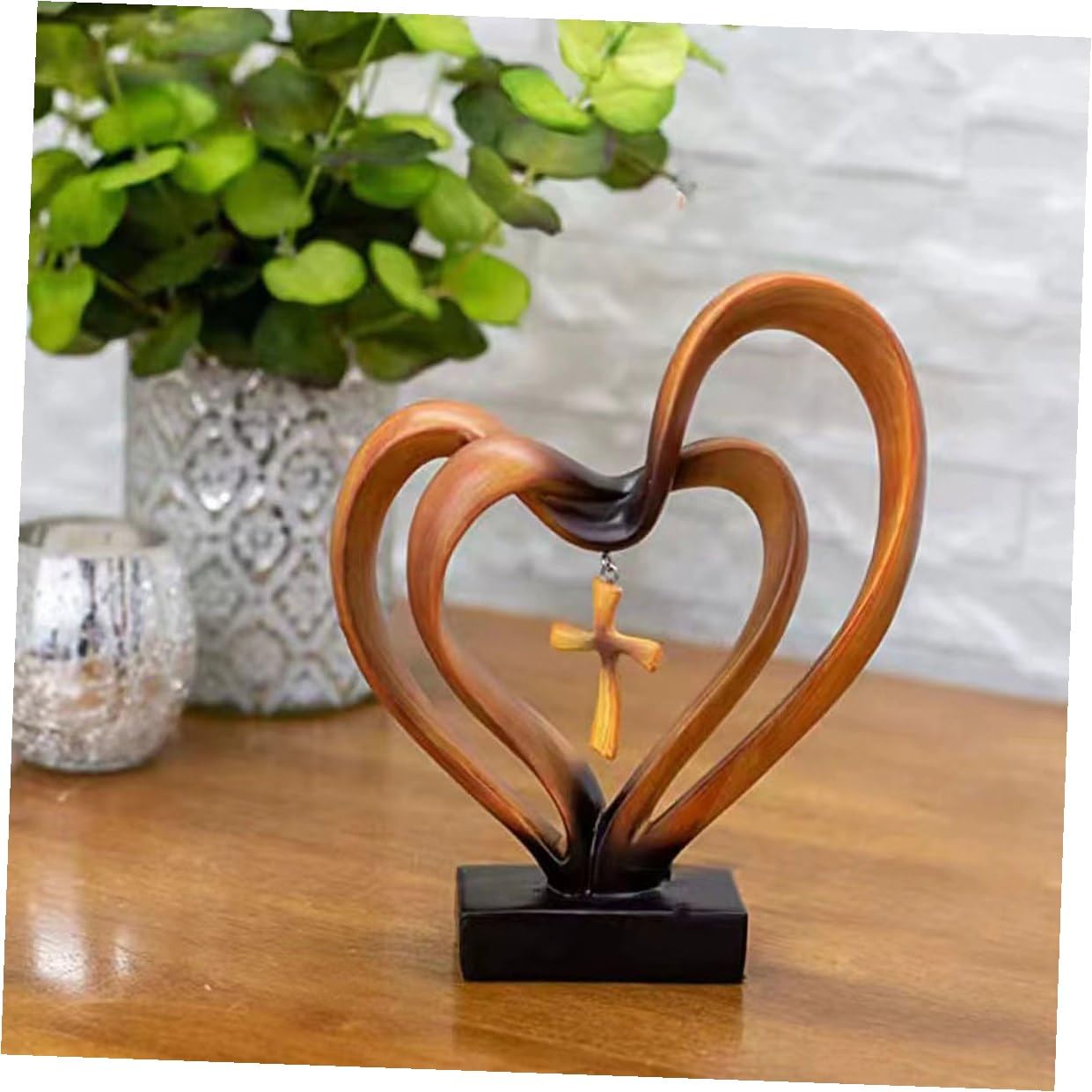 VANZACK Herzskulptur Moderne mit Einzigartigem Design aus Kunstharz Leicht zu Reinigen und Tragbar Dekoration für Hochzeit oder Arbeitszimmer