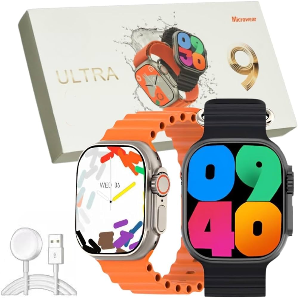 Smartwatch W69 Ultra 9 Na Cor Laranja 2024 Original Tela em TFT GPS e Bussola(Laranja)