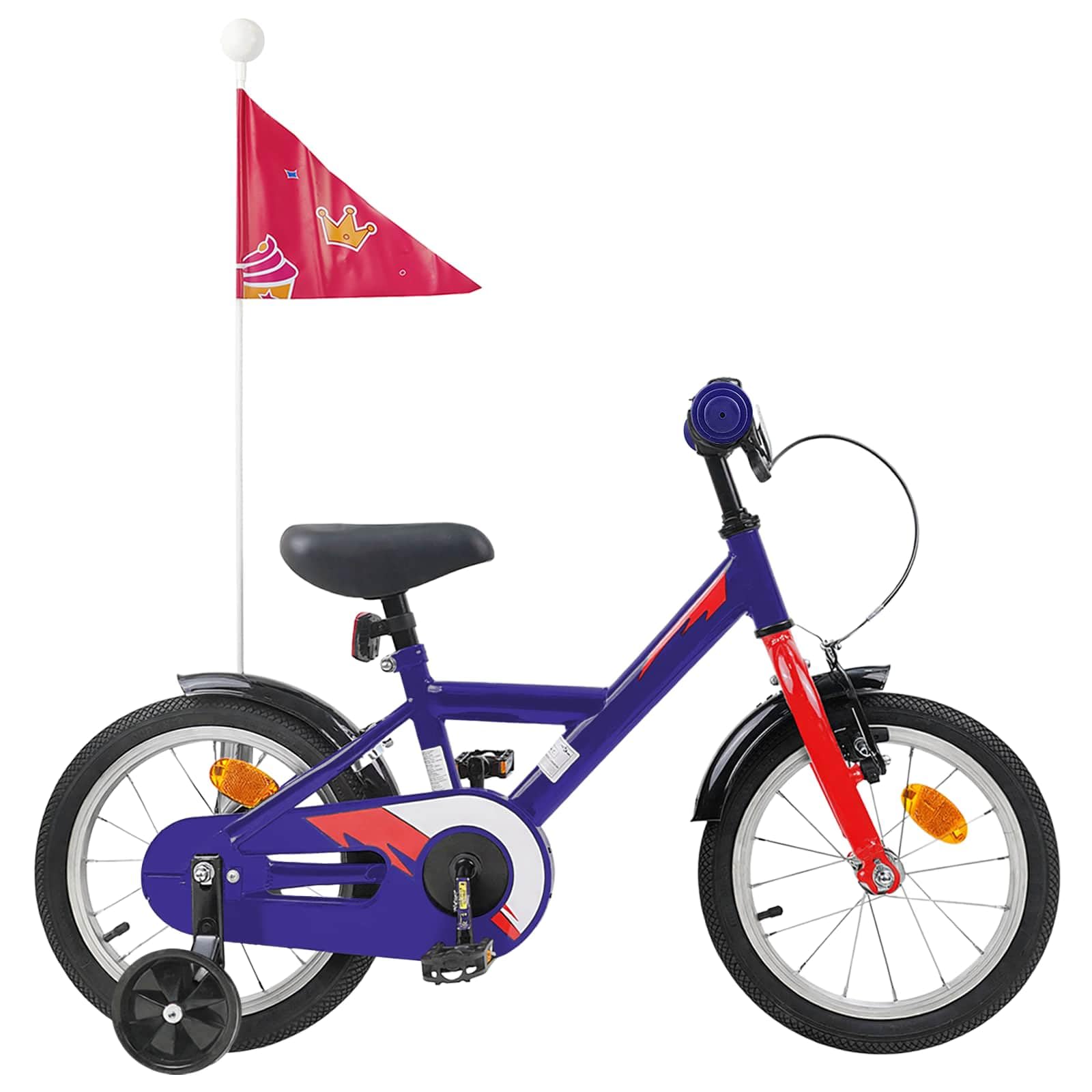 GeenYuu Kinderfahrrad 12 Zoll Dunkelblau für 2-4 Jahre, Stahlrahmen, Verstellbarer Sitz und Lenker, EIN-Gang Fahrrad mit Bremse, Schutzblech, Klingel für Outdoor, Natur und Freizeitspaß Sport & Freizeit