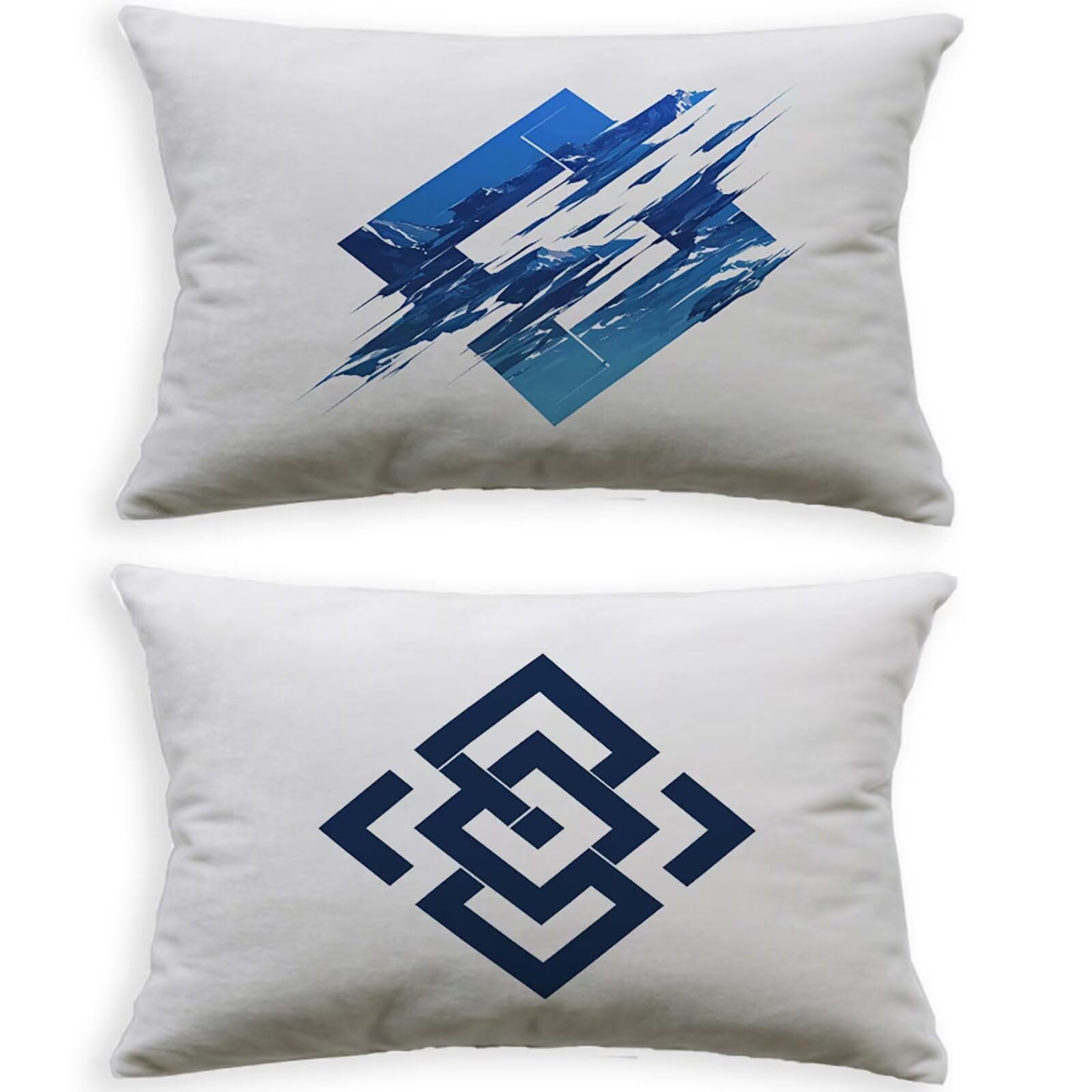 Housses de coussin de jardin blanc 60x90 en toile lin pour canapé extérieur