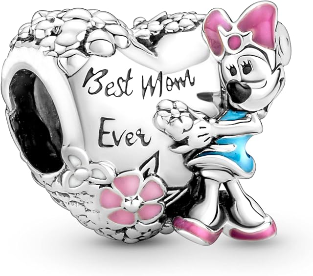 RMMY Charm Best Mom & Mouse Heart 925 Sterling Silver Pendant Dangle Beads for European Bracelets and Necklaces,Chriatmas Halloween Valentine's Day Birthday Jewelry Gifts for Women & Girls