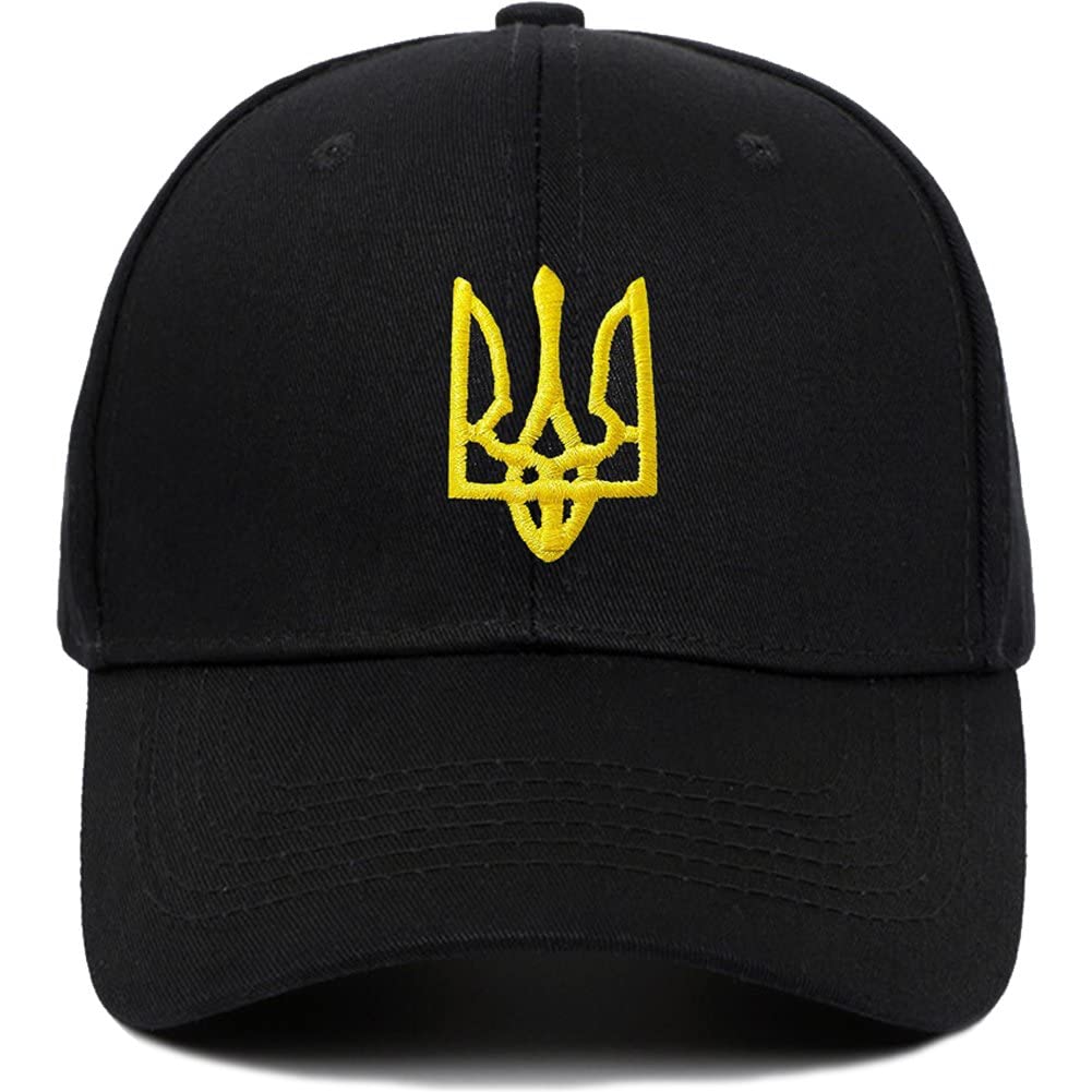 Casiler Men's Black Ukrainian Baseball Cap Ukraine Flag Hats Outdoor Sport Hats Adjustable Running Hat For Wo