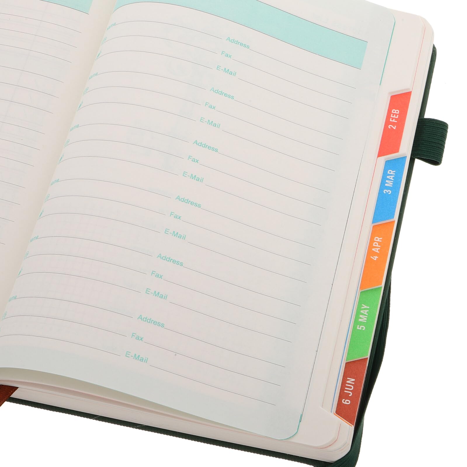 4 Pezzi Agenda Giornaliera 2025 con Copertina Rigida, Portapenne Integrato e Cinturino Elastico, Pianificatore Mensile e Settimanale per Studenti, Impiegati e Viaggiatori, Diario e