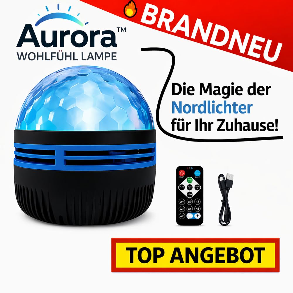 Festberg™ Aurora Nordlicht Lampe Projektor Polarlicht Sternenhimmel Nachtlicht