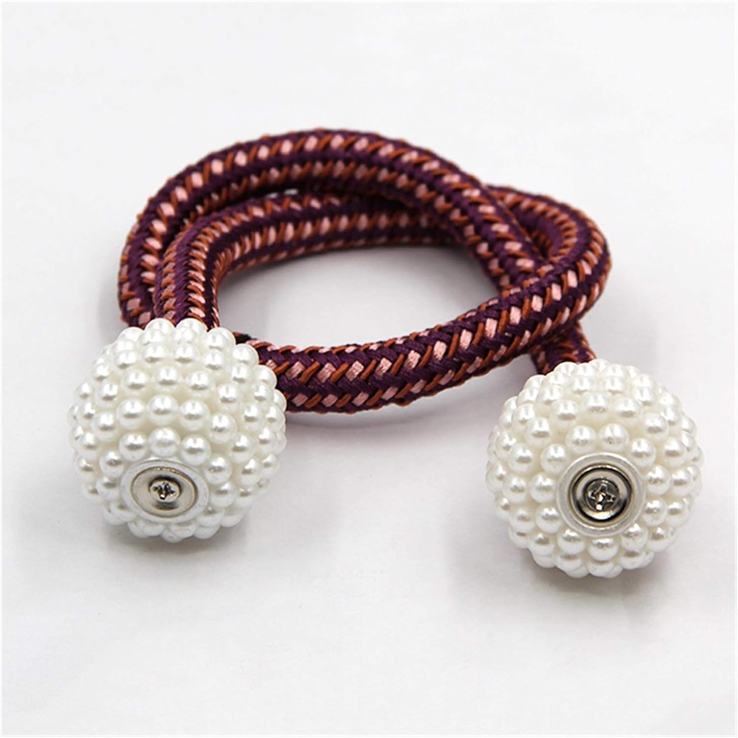 ソフトクラフトタッセル 4ピースパールマグネットカーテンクリップカーテンホルダータイックバックルぶら下げボールバックルタイバック カーテンアクセサリー便利なドレープタイバック Color Mix Purple Length 45 50cm Cafe Du Jardin Com