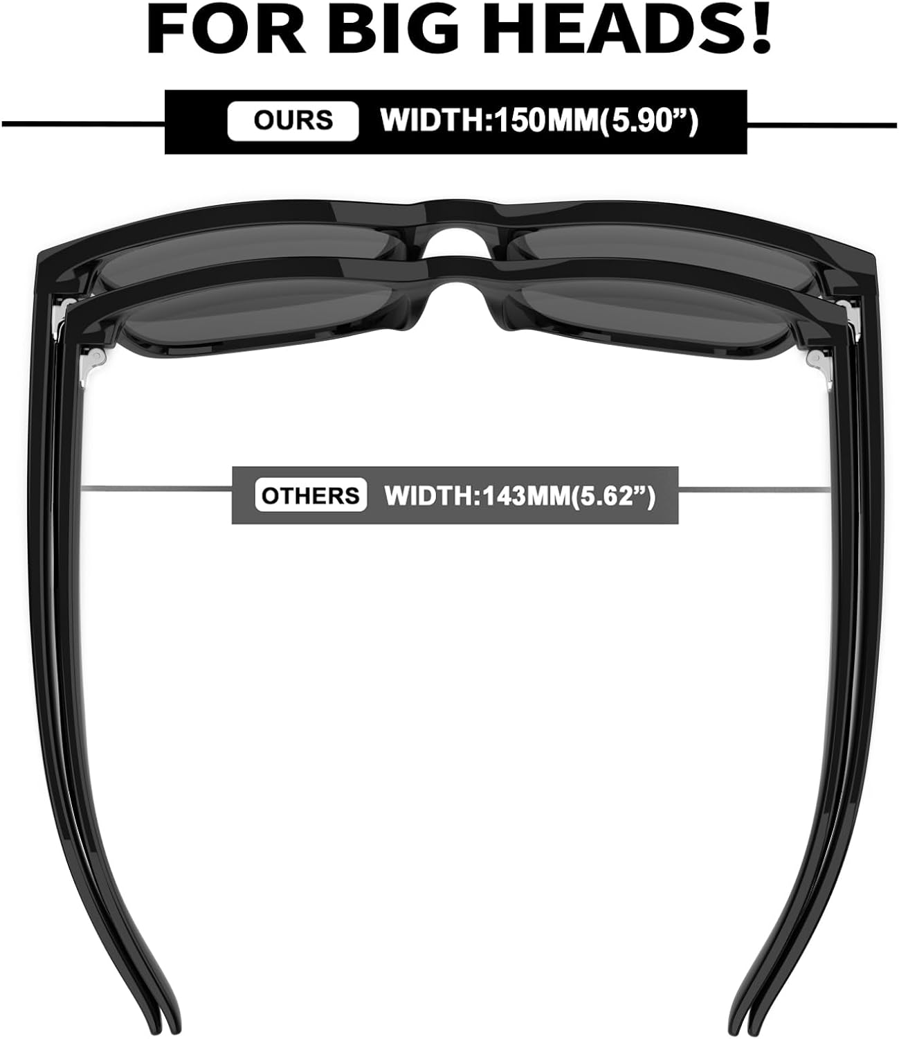 MAXJULI Polarized Sunglasses for Big Wide Heads Men TR90 Ultralight UV400 Protection Glasses 8139 - Image 2