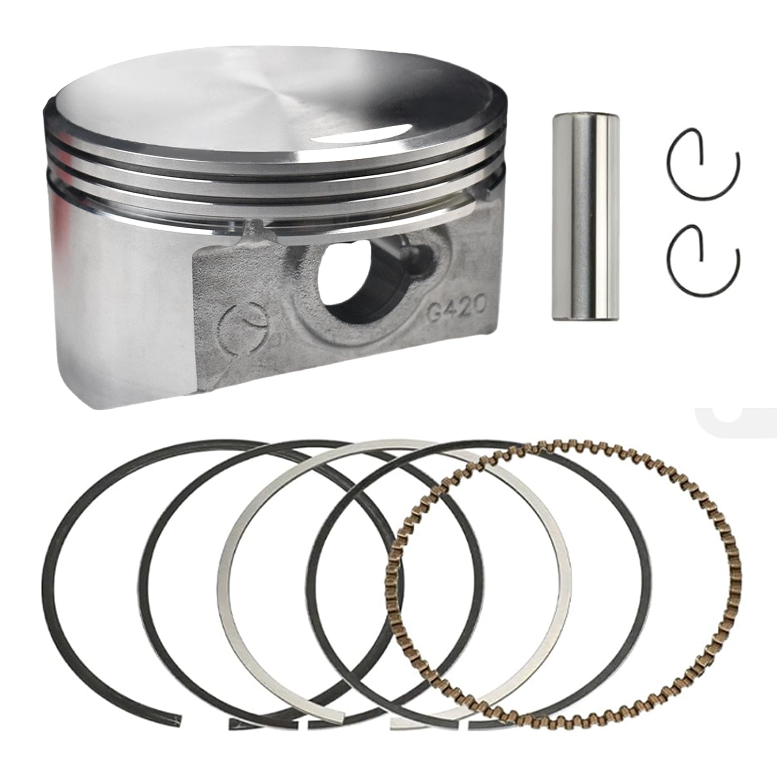 COEFEPIY 90mm 660 Piston for 420cc Hemi Predators for Most 390 Style Engines Flat Top Piston And Rings